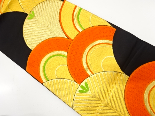 JAPANESE KIMONO / ANTIQUE FUKURO OBI / SILK / WOVEN SEIGAIHA